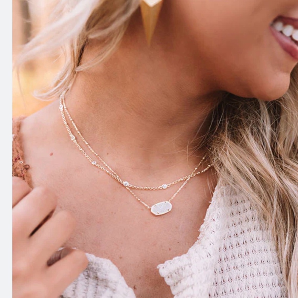 Kendra Scott Gold Multi Strand White Drusy Necklace